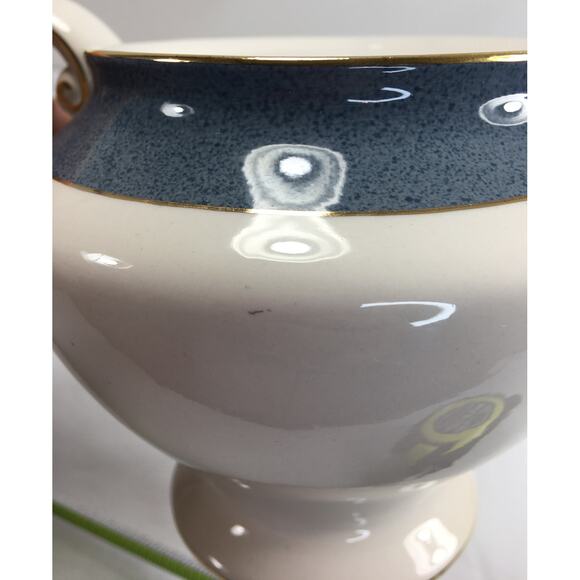 NIKKO Double Phoenix Ironstone Riviera Slate Blue Teapot Made in Japan RARE! - Picture 12 of 13